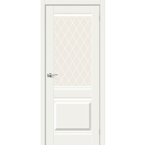 Прима-3 White Mix/White Сrystal, дверь межкомнатная Браво межкомнатная дверь эко шпон prima прима 3 в цвете white dreamline white сrystal браво размер 200 90