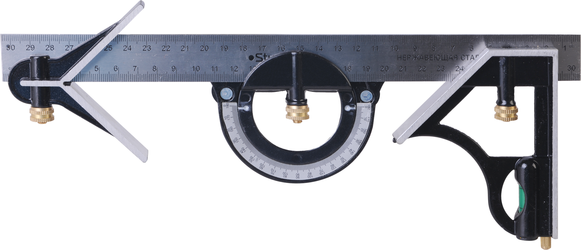 Угольник многофункциональный 300 мм уровень транспортир чертилка Sturm!