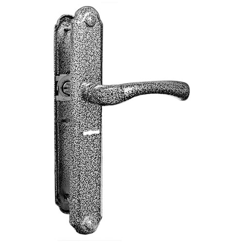 Ручка дверная на планке РДП 1-006-42С АС-П-правая (антик серебро)