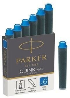 Parker Картриджи чернильные "Cartridge Quink mini", синие, 6 штук