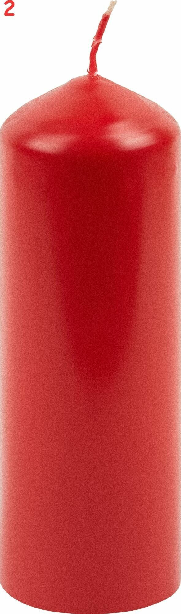 Свеча-столбик 70x210 мм, цвет красный (2 шт.)