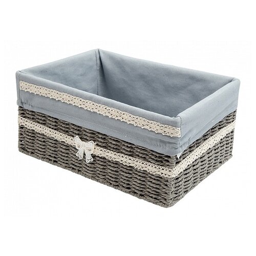 фото Natural house корзина бантик 36х27х17 см серый/синий