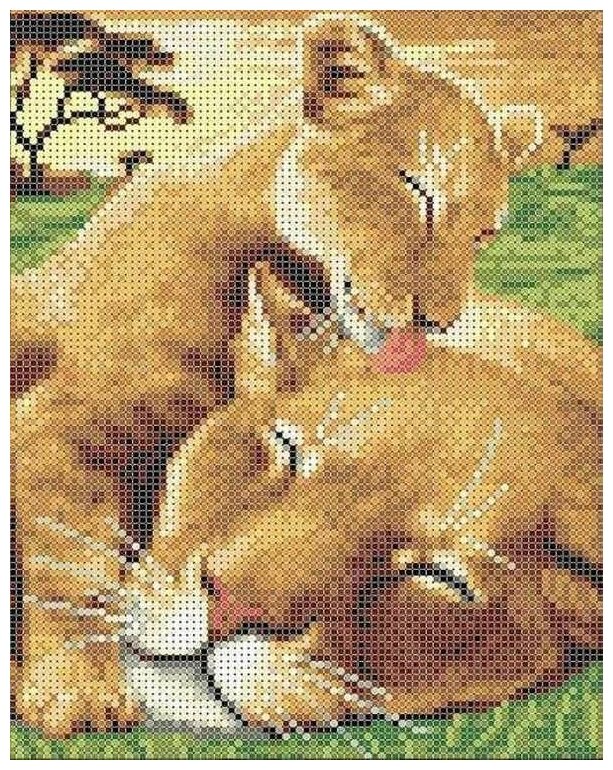 Рисунок на ткани Каролинка "Мамы и их зверята", 18,6х24,3 см