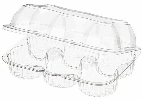 Набор пластиковых прозрачных упаковок для кексов на 6 ячеек, 10 шт.