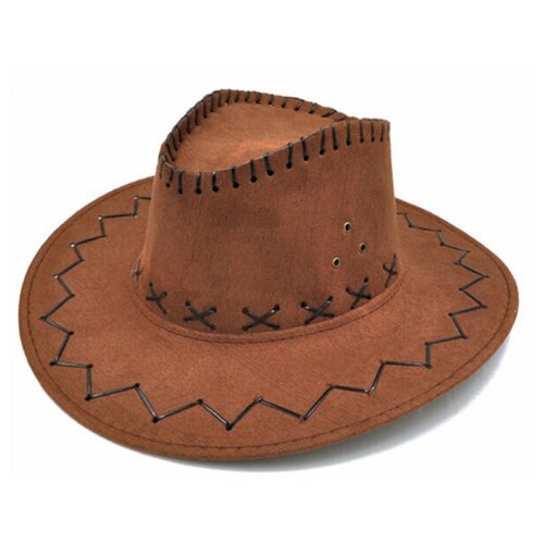 Ковбойская шляпа Настоящий ковбой карнавальная взрослая шляпа размер 56 белый