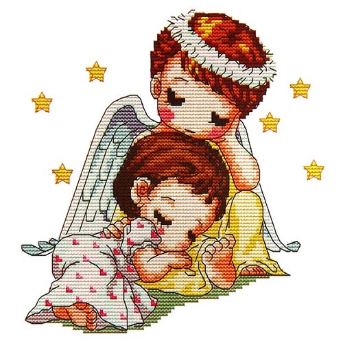 Вышивка крестиком 26*20,5см «Ангел» нитки и иголка в наборе 3209