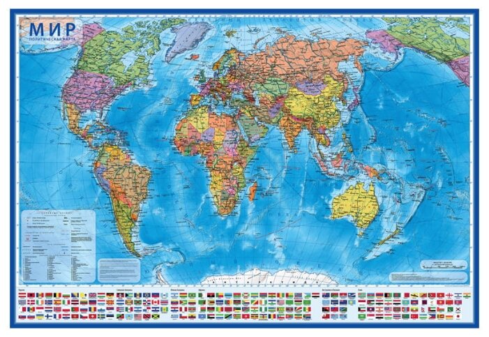 Globen Интерактивная карта Мир политическая 1:15,5 с ламинацией (КН084)