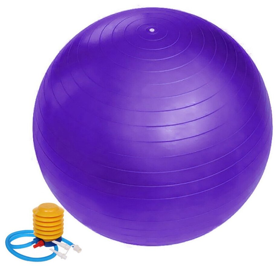 Фитбол, мяч для фитнеса Sportage 85 см 1000гр с насосом фиолетовый