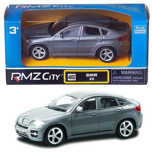 Машинка металлическая Uni-Fortune RMZ City 1:43 BMW X6 , без механизмов, цвет серый 444002-GR машина металлическая bmw x6 1 43 цвет серый