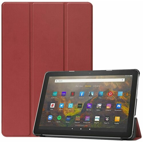 Планшетный чехол для Amazon Fire HD 10 (2021) (темно-красный)