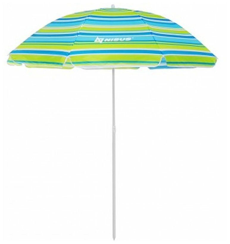Зонт пляжный d 2м с наклоном (22/25/170Т) (N-200N-SB) NISUS (разноцветные полосы, ) - фотография № 3