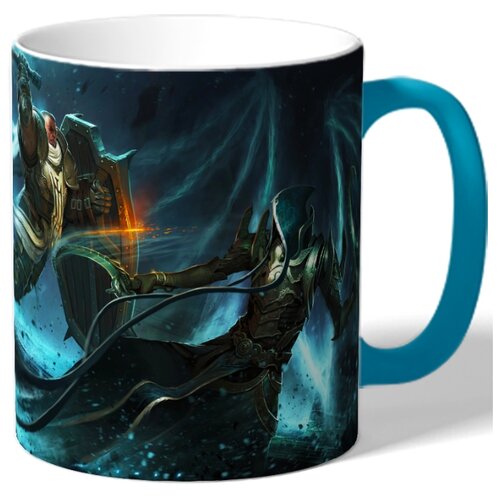 фото Кружка с цветной ручкой и ободком по мотивам игры лига легенд drabs