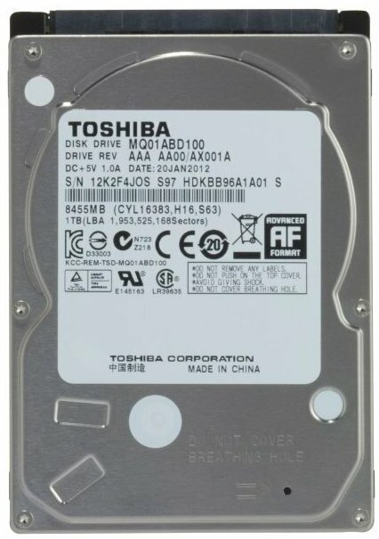 Жесткий диск Toshiba 1Tb (MQ01ABD100)
