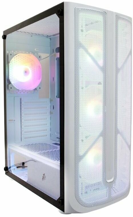 Корпус 1STPLAYER FIREBASE X4 White / ATX TG / 4x120mm LED fans inc. /X4-WH-4F1-W