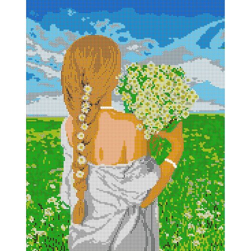 Вышивка бисером наборы картина Ромашковое поле 30*38 см