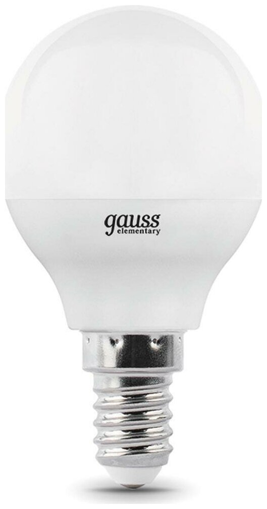 Светодиодная лампа Gauss Elementary 8W эквивалент 75W 4100K 540Лм E14 шар
