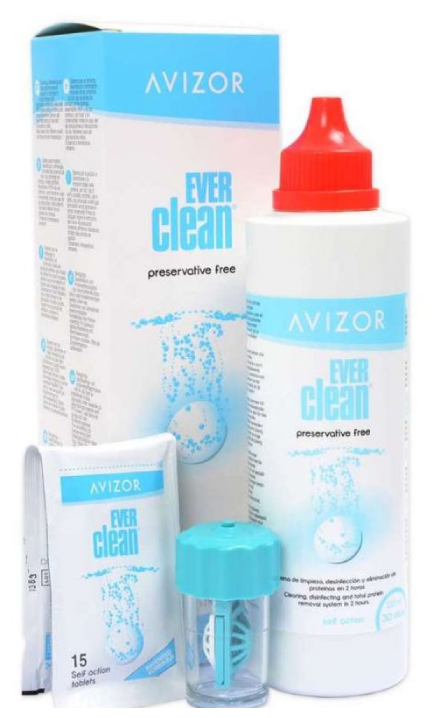 Ever Clean раствор для линз Avizor 225 мл + 30 таблеток пероксидный раствор для линз