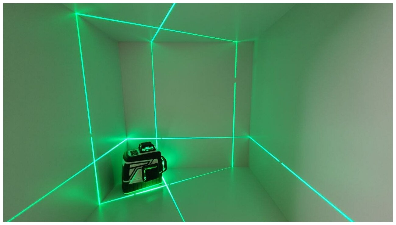 Лазерный уровень Pracmanu белый 3D /12 линий /360 зеленый луч - фотография № 7