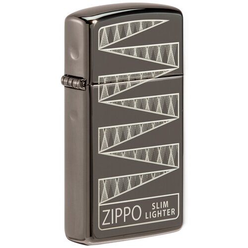 Зажигалка бензиновая Zippo 49709 Slim 65th Annivery Black Ice