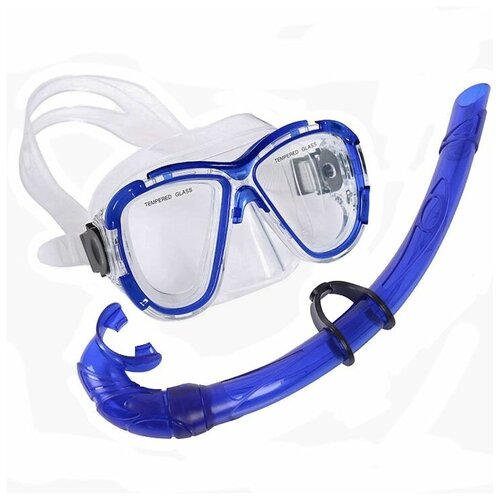 фото E39230 набор для плавания взрослый маска+трубка (пвх) (синий) бренд не указан