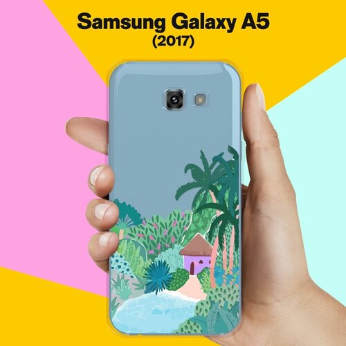 жидкий чехол с блестками акварельные круги фон на samsung galaxy a5 2017 самсунг галакси а5 2017 Силиконовый чехол на Samsung Galaxy A5 (2017) Домик / для Самсунг Галакси А5 2017