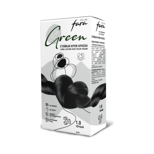 Краска для волос FARA Eco Line Green 1.0 черный, 125 г