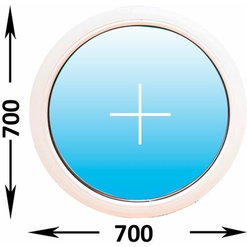 Пластиковое окно MELKE Lite 60 круглое 700x700, с однокамерным энергосберегающим стеклопакетом (ширина Х высота) (700Х700)