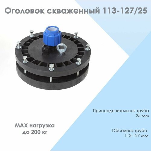 Оголовок скважинный ОГС 113-127/25 пластик оголовок скважинный огс 113 127 25 диаметр 125 х 25