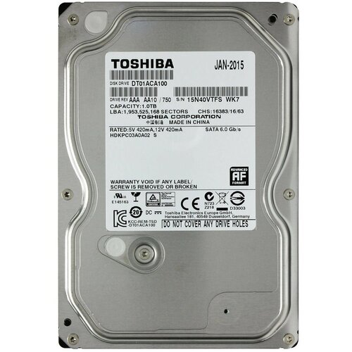 Жесткий диск Toshiba 1 ТБ DT01ACA100 928700₽