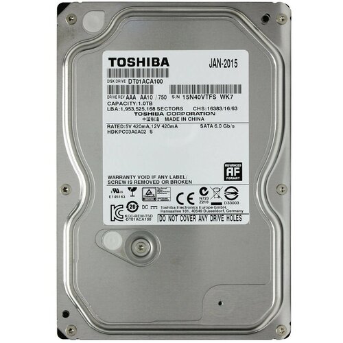 Жесткий диск Toshiba 1 ТБ DT01ACA100