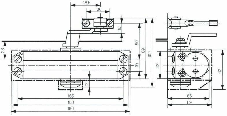 Дверной доводчик dormakaba (DORMA) TS 77 EN 2 серый