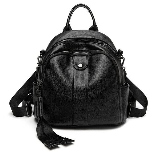 Рюкзак женский городской кожаный из экокожи MODATON 26х13х25 (01232709), черный