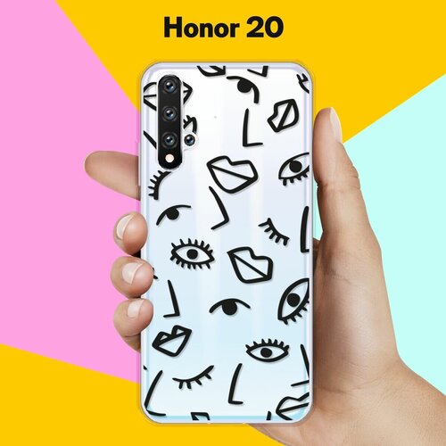 Силиконовый чехол Глаза и губы на Honor 20 силиконовый чехол глаза и губы на honor 30i