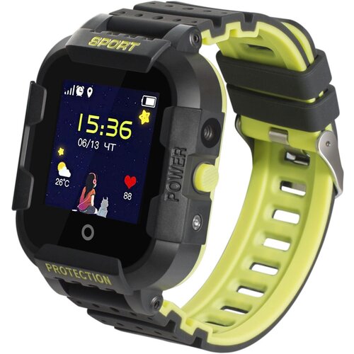 детские часы с gps wonlex gw200s желтые Детские смарт часы-телефон Smart Baby Watch Wonlex KT03 с GPS и камерой. Противоударные, водонепроницаемые, чёрные. Умные часы для детей и подросктов