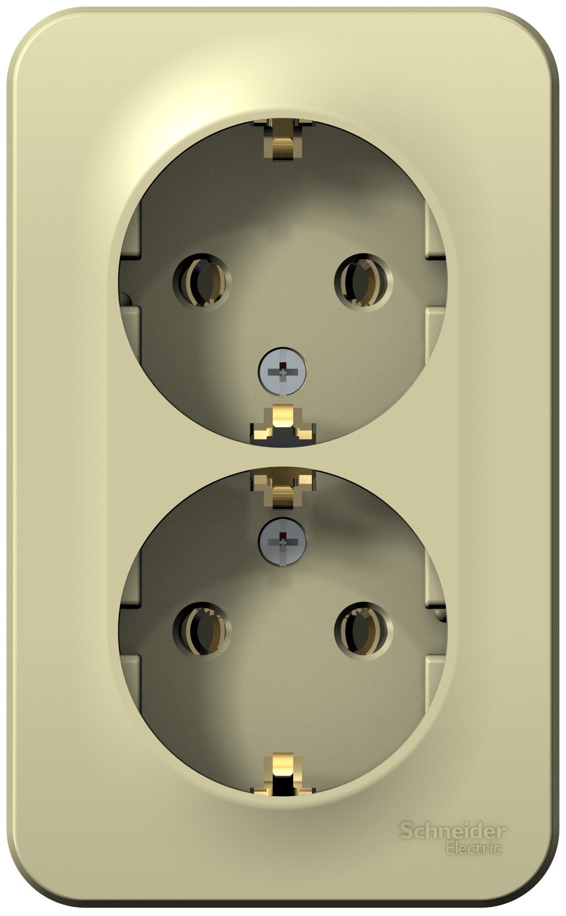 Розетка Бланка 2ОП с/з б/шт 16А IP20 в сборе бежевый - фотография № 1