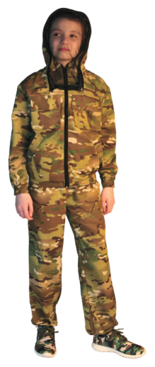 Детский камуфляжный костюм мультикам с противомоскитной сеткой - УС-косдет130-12 2482 32-34/134-140