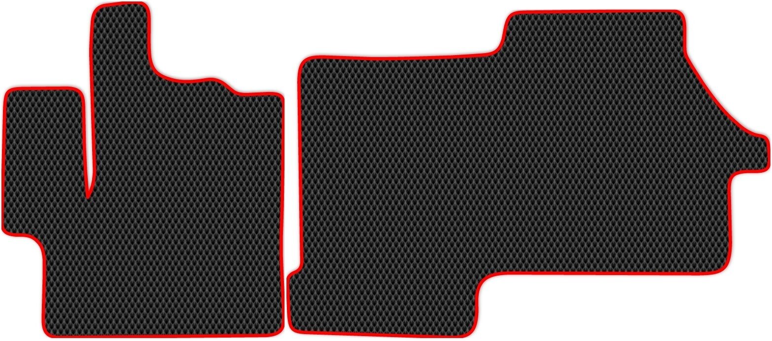 Коврики автомобильные в салон ЭВА Allmone для Fiat Ducato 3 (250) 2006 - 2014, черные c красным кантом, 2шт. / Фиат Дукато