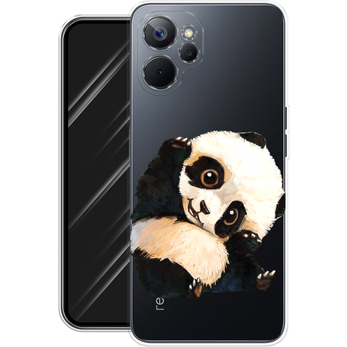 Силиконовый чехол на Realme 10T 5G / Реалми 10Т 5G Большеглазая панда, прозрачный силиконовый чехол на realme 10t 5g реалми 10т 5g красная панда в полный рост прозрачный