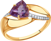 Кольцо Diamant online, золото, 585 проба, александрит, фианит