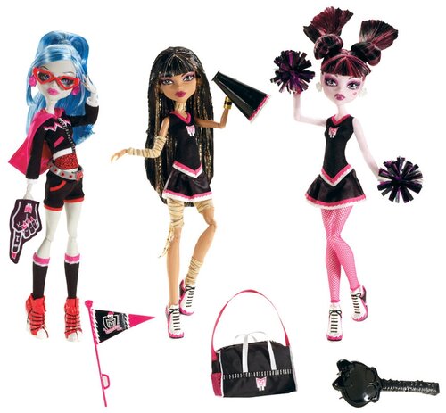 Набор Монстр Хай Дракулаура Клео Гулия командный дух, Monster High Ghoul spirit Draculaura Cleo Ghoulia