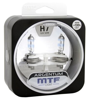 MTF-LIGHT H3A1207 Лампа галогенная MTF Light серия ARGENTUM +130% H7, 12V, 55W, комп.