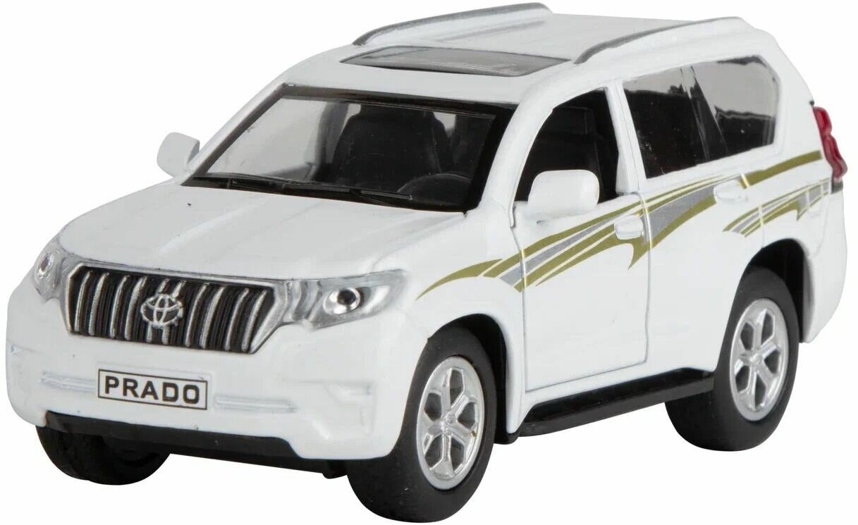 Машинка "TOYOTA LAND CRUISER PRADO" масштабная модель 12 см, белая