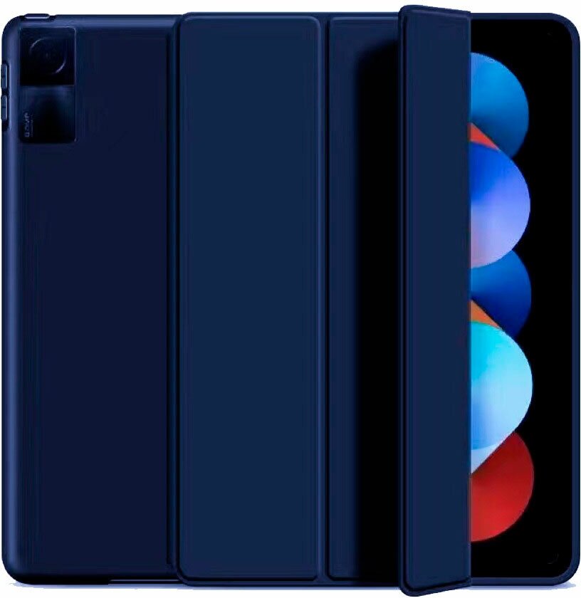 Чехол для планшета Redmi Pad 2022 10,6 дюйма, из мягкого силикона, трансформируется в подставку (темно-синий)