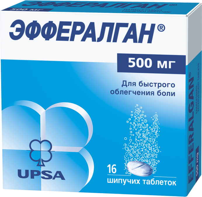 Эффералган таб. шип., 500 мг, 16 шт.