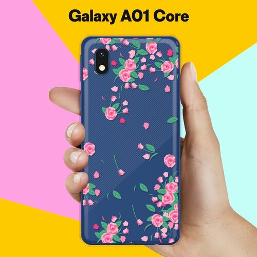 Силиконовый чехол Розочки на Samsung Galaxy A01 Core матовый силиконовый чехол беру вино на себя на samsung galaxy a01 самсунг гэлакси а01