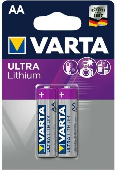 Varta ULTRA FR6 AA BL2 Lithium 1.5V (6106) (2 / 20 / 200) (2 шт.) Батарейка Varta ULTRA FR6 AA BL2 Lithium 1.5V (6106) (2/20/200) (2 шт.) 06106301402