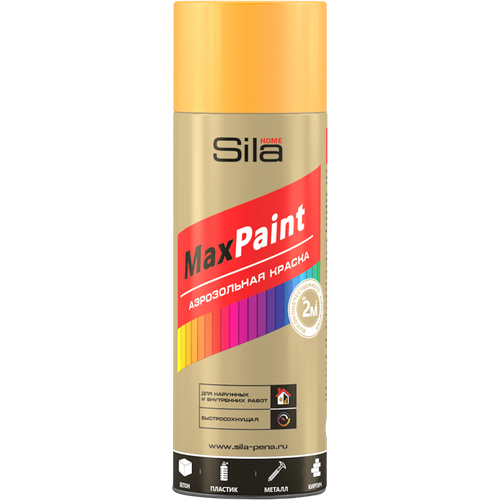 Sila HOME Max Paint, флур оранжевый, краска аэрозольная флуоресцентная, 520мл аэрозольная автоэмаль motip engine paint 400 мл серебристый