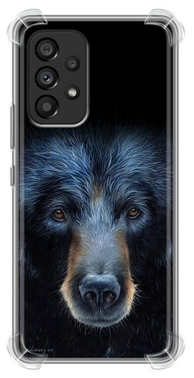 Дизайнерский силиконовый с усиленными углами чехол для Самсунг Гэлакси А53 5Ж / Samsung Galaxy A53 5G Медведь