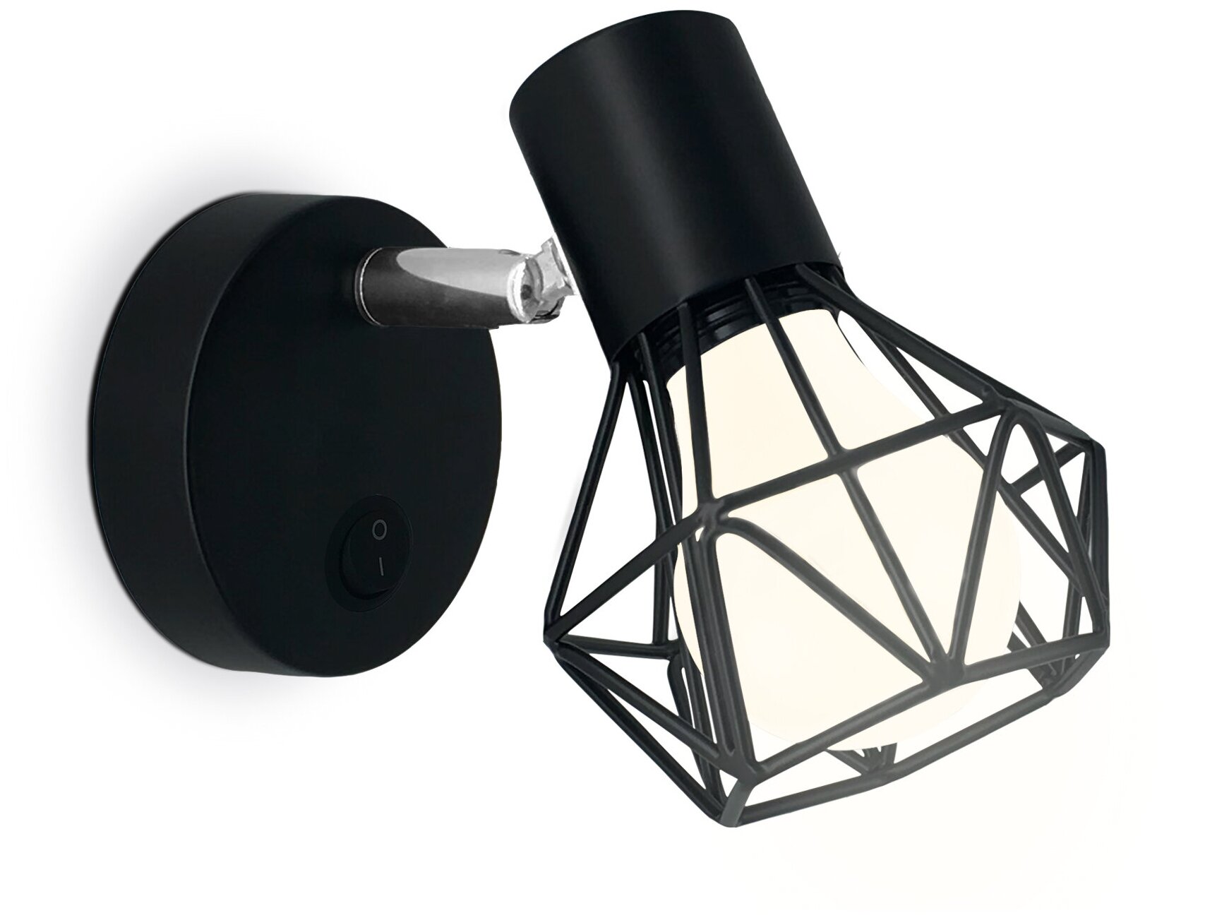 Светильник спот настенный поворотный в стиле лофт с выключателем Ambrella Light TR8620 черный E27