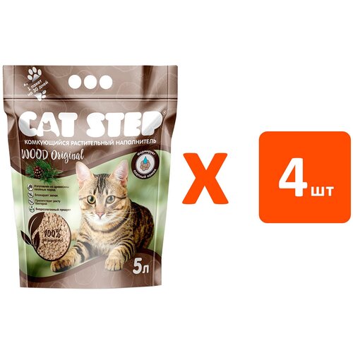 pretty cat wood granules наполнитель древесный для туалета кошек 12 12 л CAT STEP WOOD ORIGINAL наполнитель древесный комкующийся для кошачьего туалета (5 л х 4 шт)